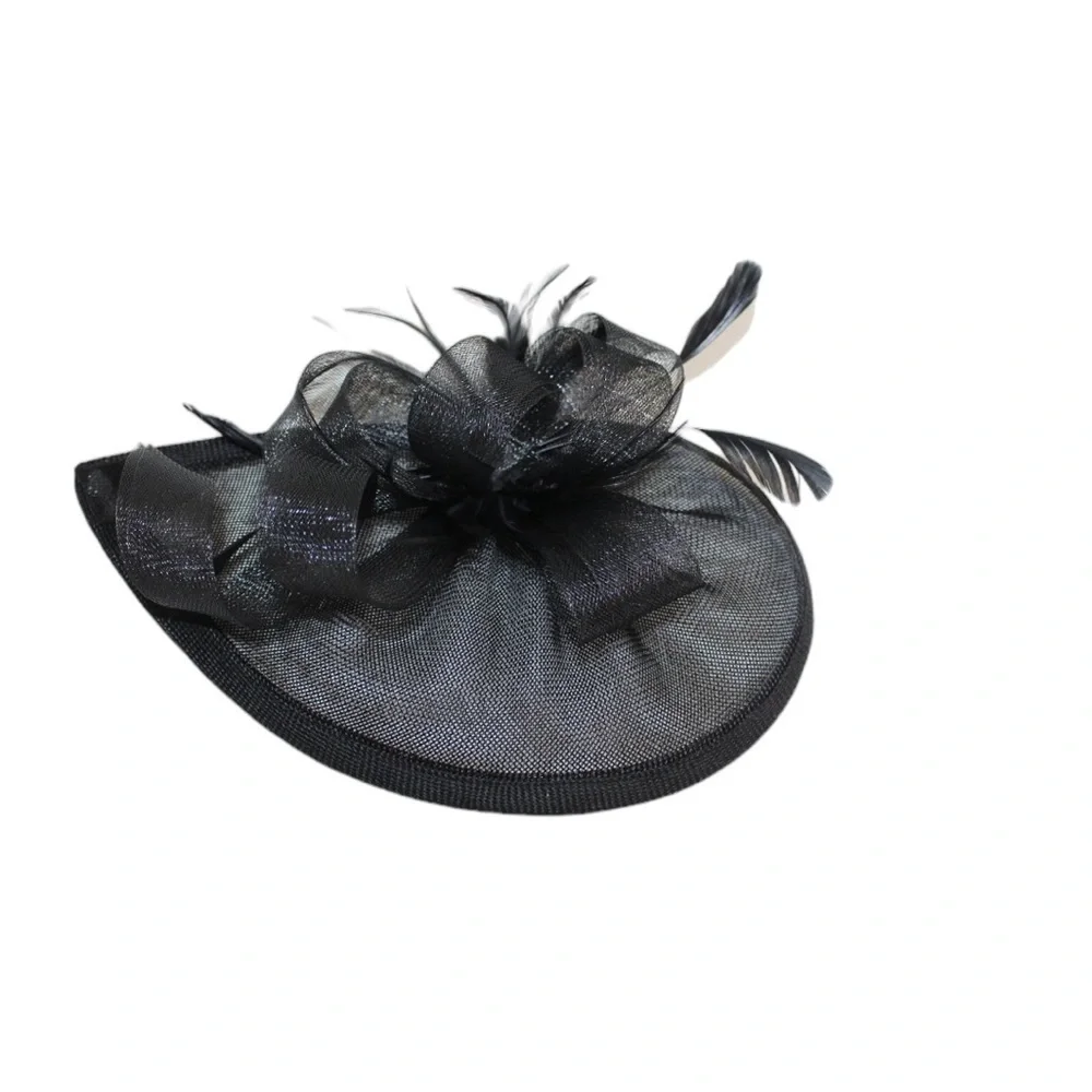 NWOT Black Color Fascinator Hat for Women Tea Party Wedding Kenturky Derby Hat